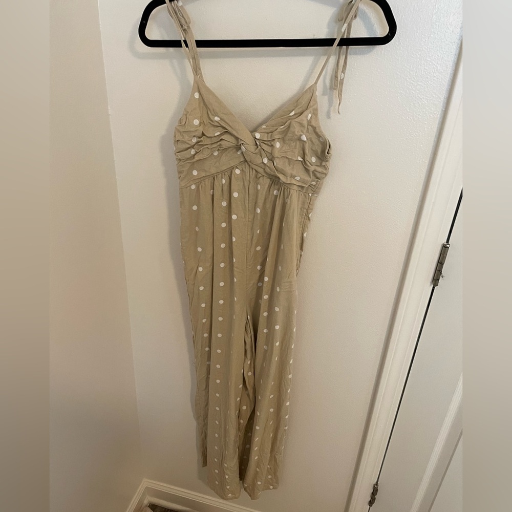 Polka dot cream and white jumpsuit